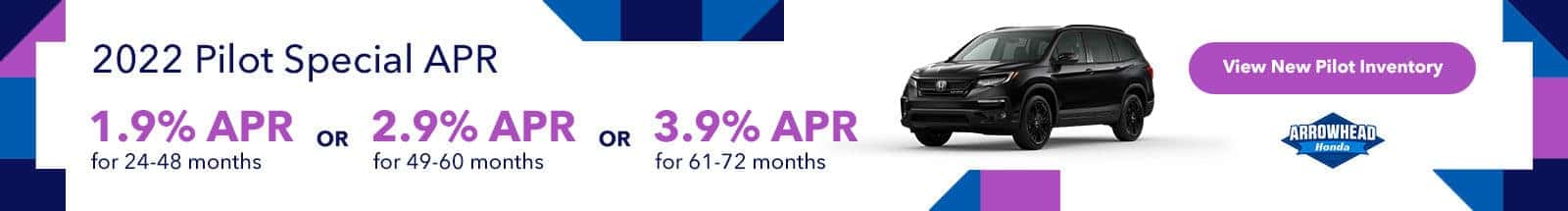 1.9% APR Financing Available on New Pilot Models