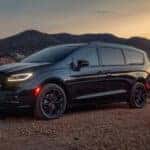 Black Chrysler Pacifica facing leftl