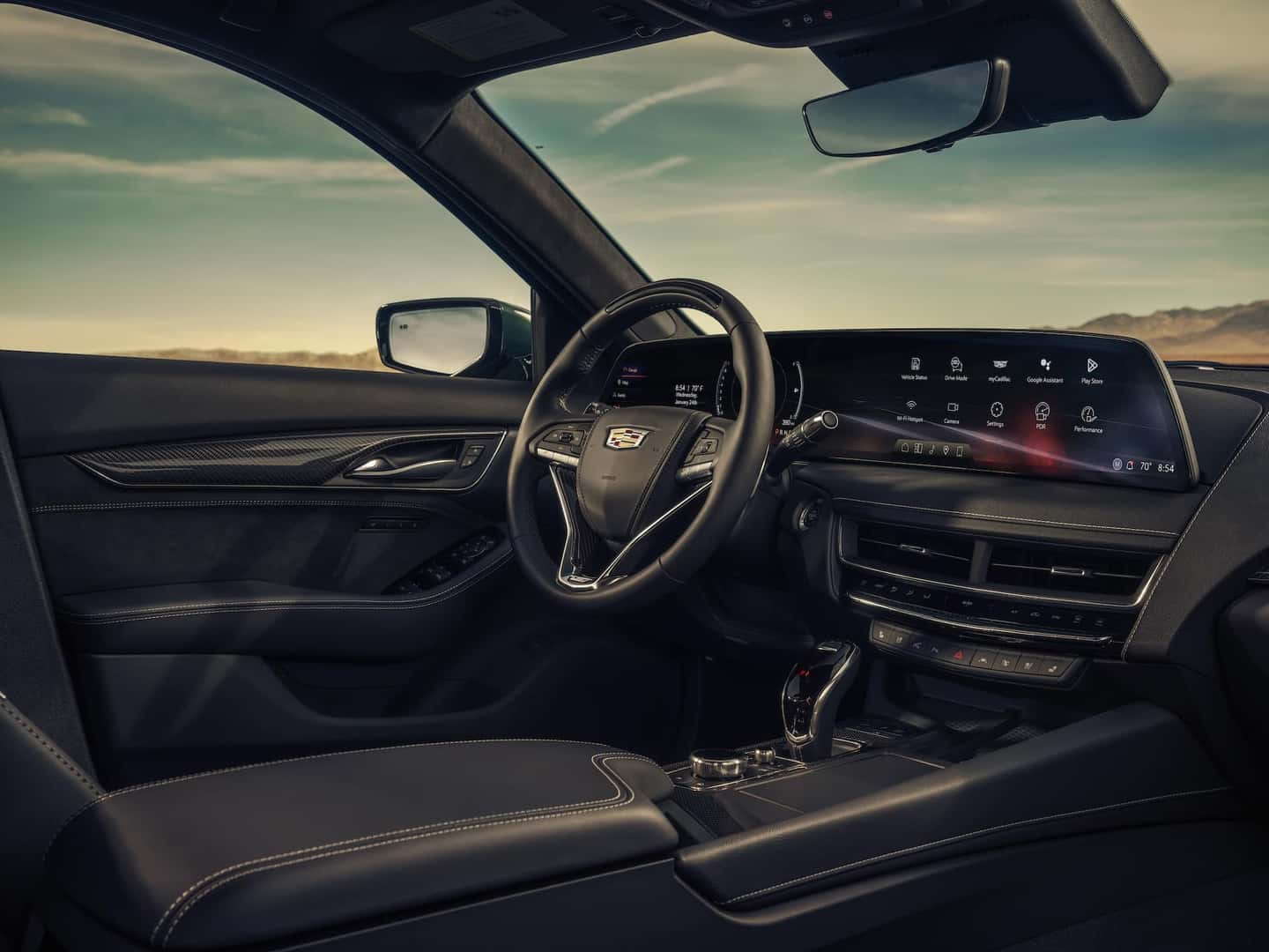  2025 Cadillac CT5-V Blackwing interior with Google Built-In capability. 