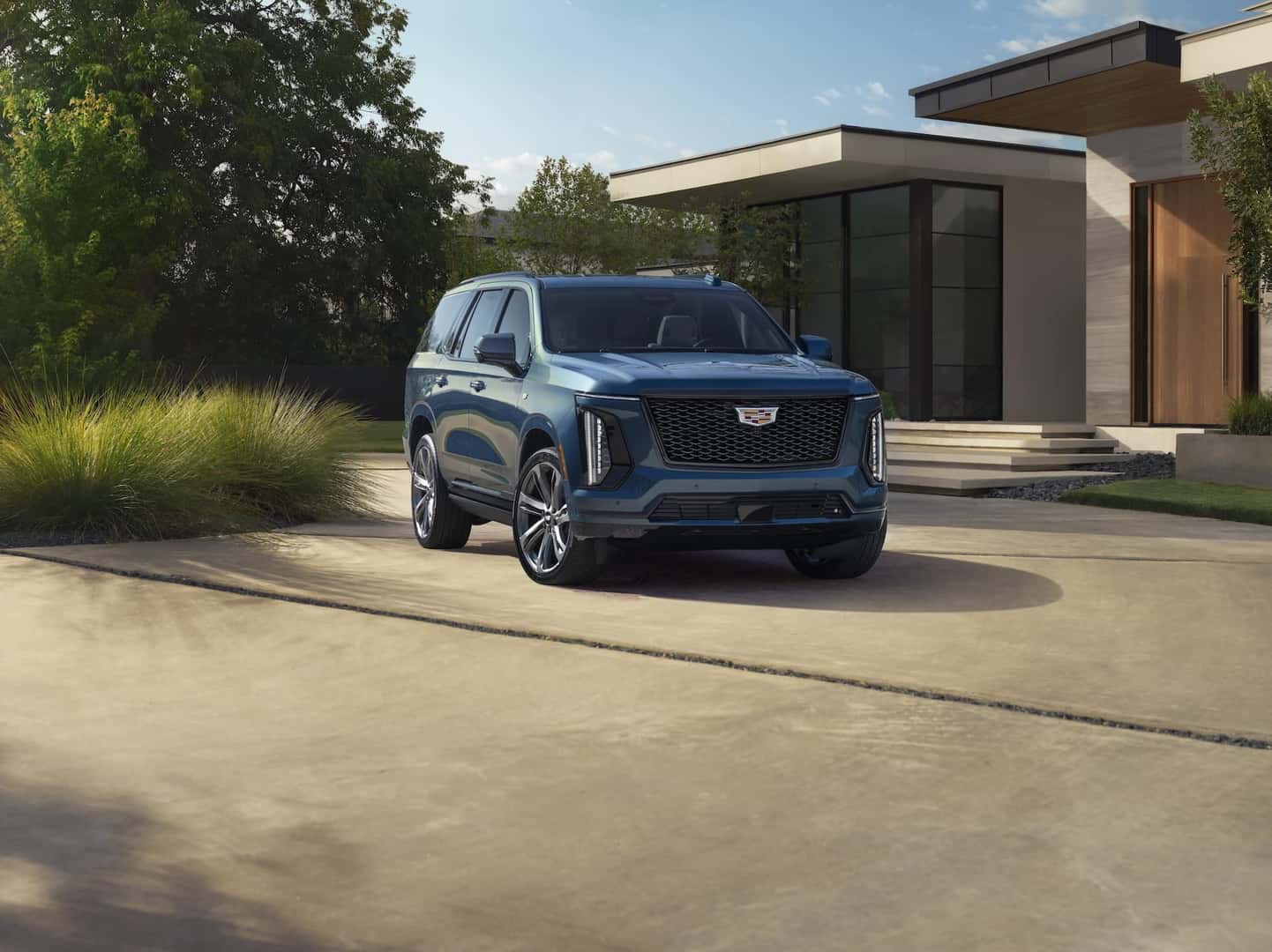 2025 Cadillac Escalade ESV front quarter-view of 2025 Cadillac Escalade Sport 