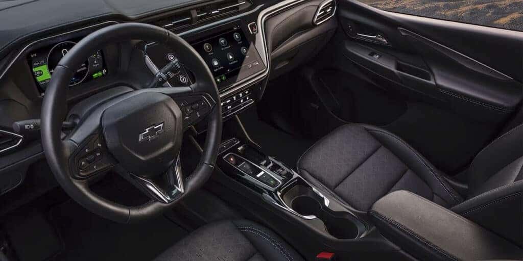 2023 Chevy Bolt EV interior showing off technology inside