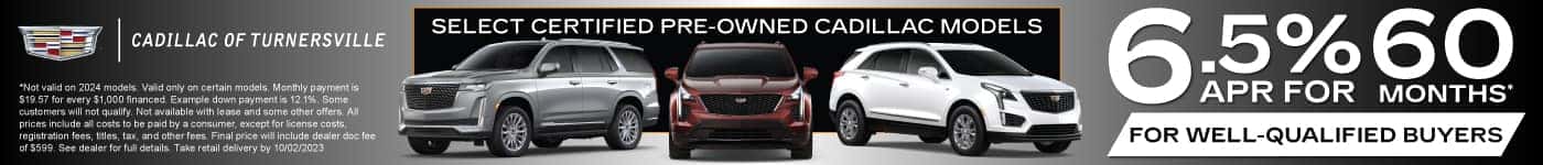 Select Certified Pre-Owned Cadillac Models - 6.5% APR For 60 Mos. For Well-Qualified Buyers