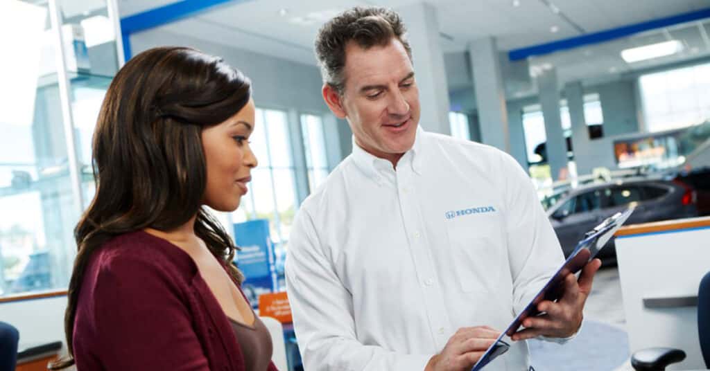 Honda Service Tech with Customer