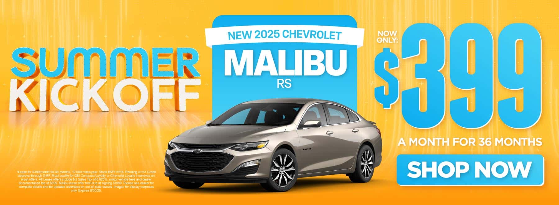 2025 Chevrolet Malibu RS $399 per month for 36 months*