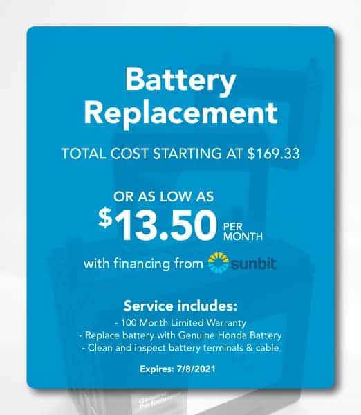 Battery Replacement Coupon- Total Cost starting at $169.33, or as low as $13.50 per month