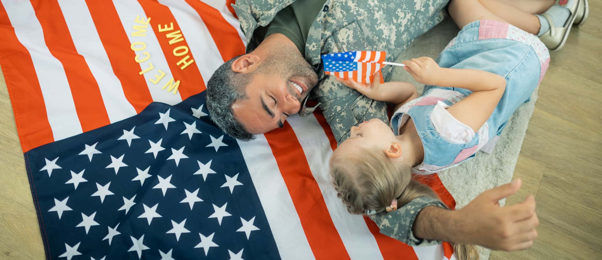 american hero blonde cute girl feeling truly happy while meeting her american hero home