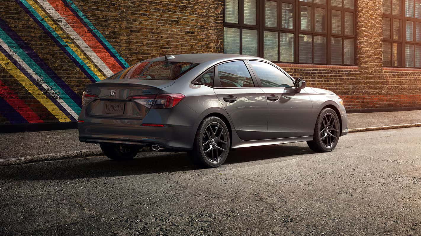 2026 Honda Civic sedan sport gray rear exterior