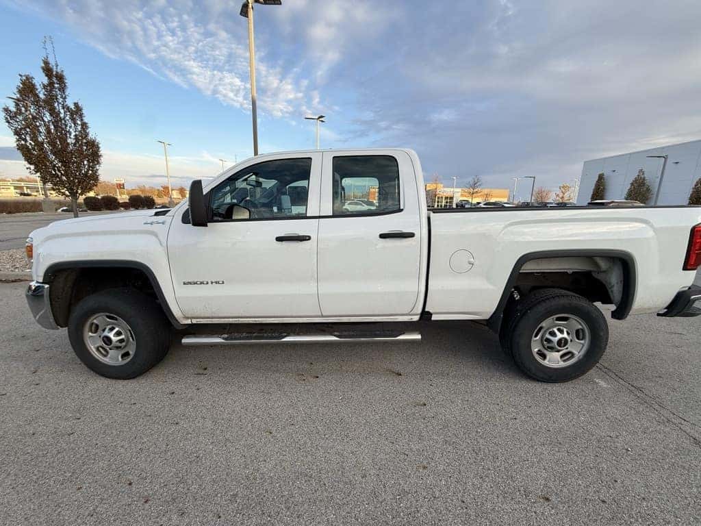 Side view of a used GMC Sierra 2500 HD parked at Greg Hubler Buick GMC in Marion IN
