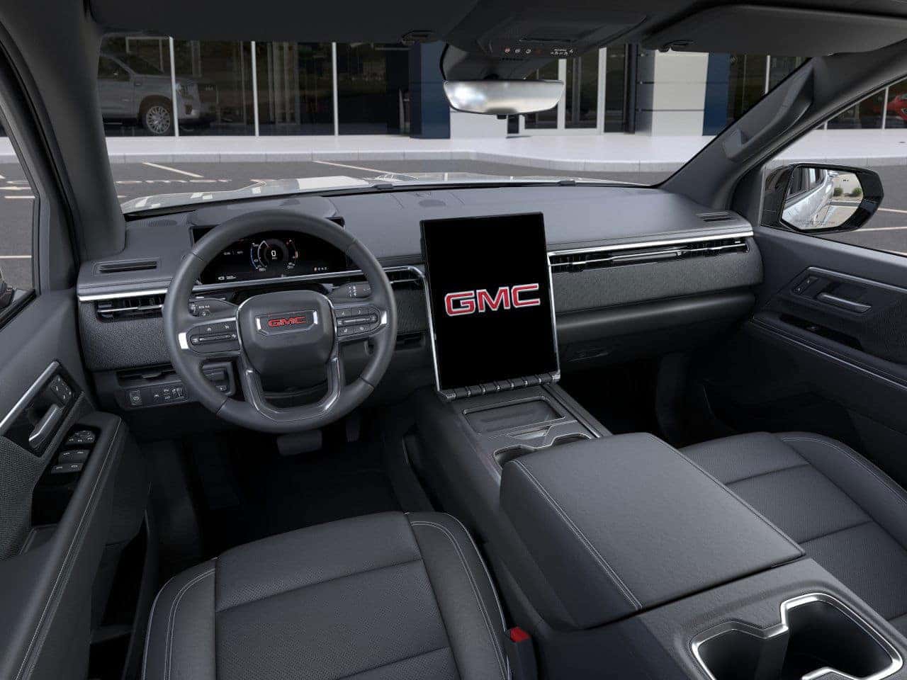 Interior technology and quiet driving experience inside the GMC Sierra EV