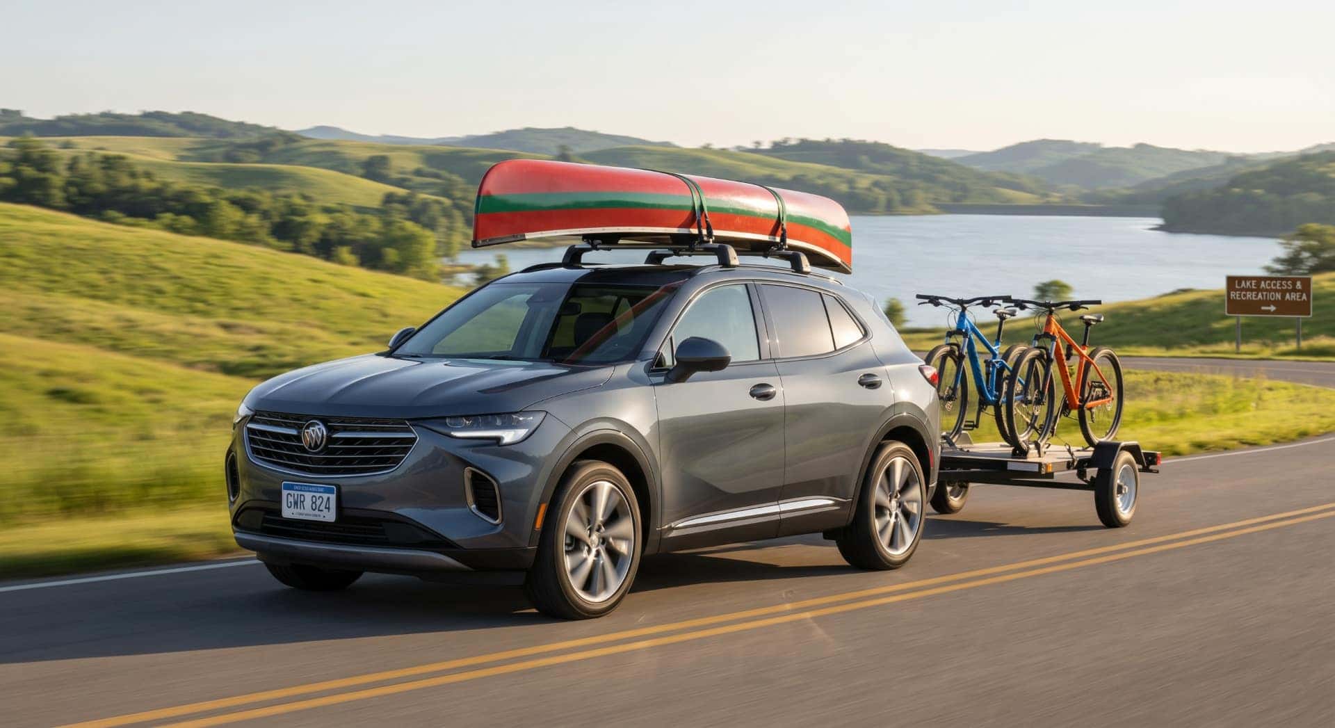 2026 Buick Envision Towing a Small Utility Trailer