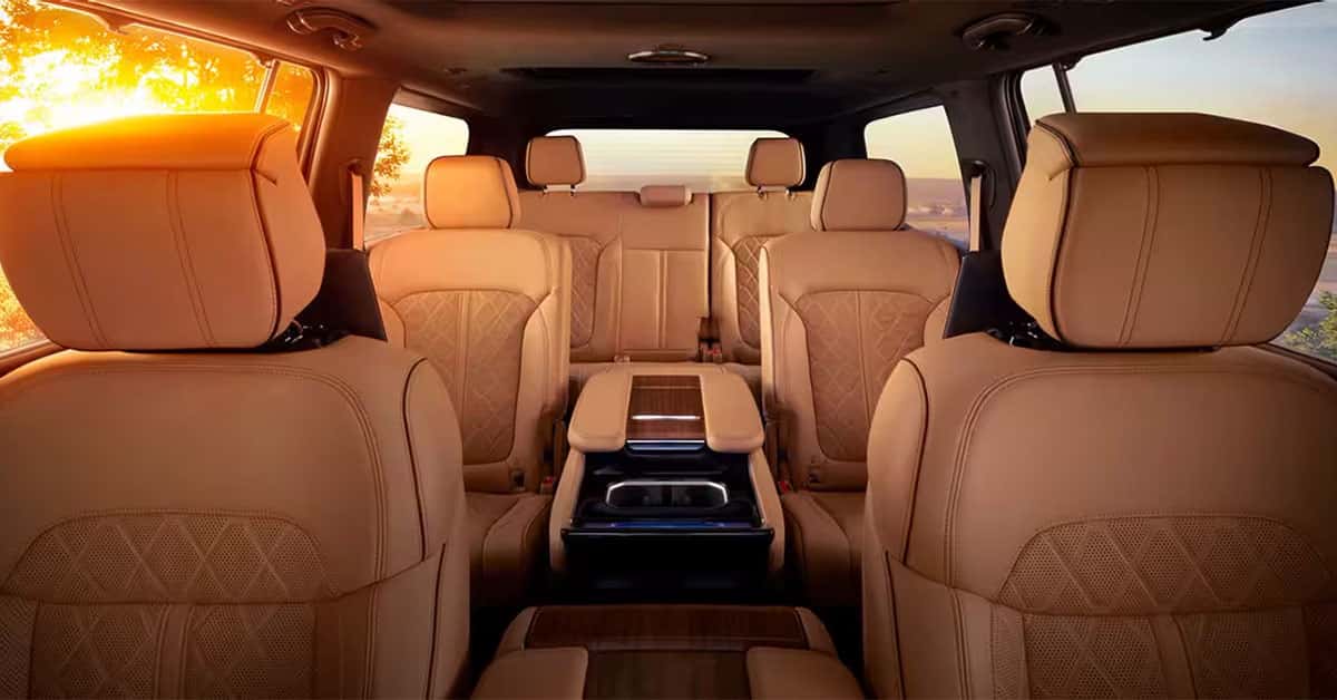 2025 Jeep Wagoneer interior seating with three rows of seats