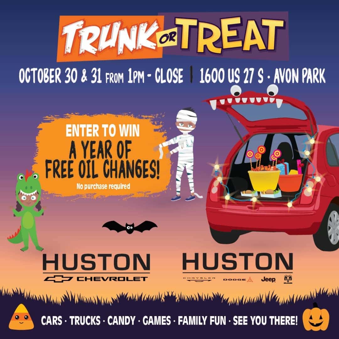 Trunk or Treat in Avon Park at Huston. Oct 30-31