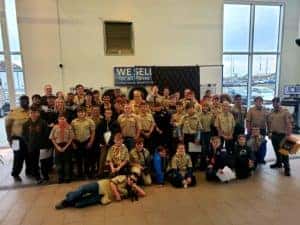 The participants from the Boy Scouts of America Merit Badge Day