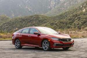 A red 2019 Honda Civic Sedan