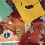 A child does arts and crafts as a rainy day activity in Marion, Illinois