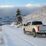Honda Pickup Truck on a snow-covered road near Tower Junction