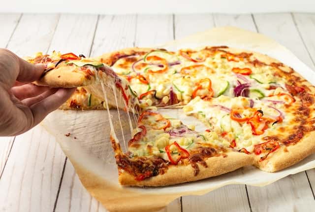 A delicious pizza from a take-out restaurant in Marion, Illinois