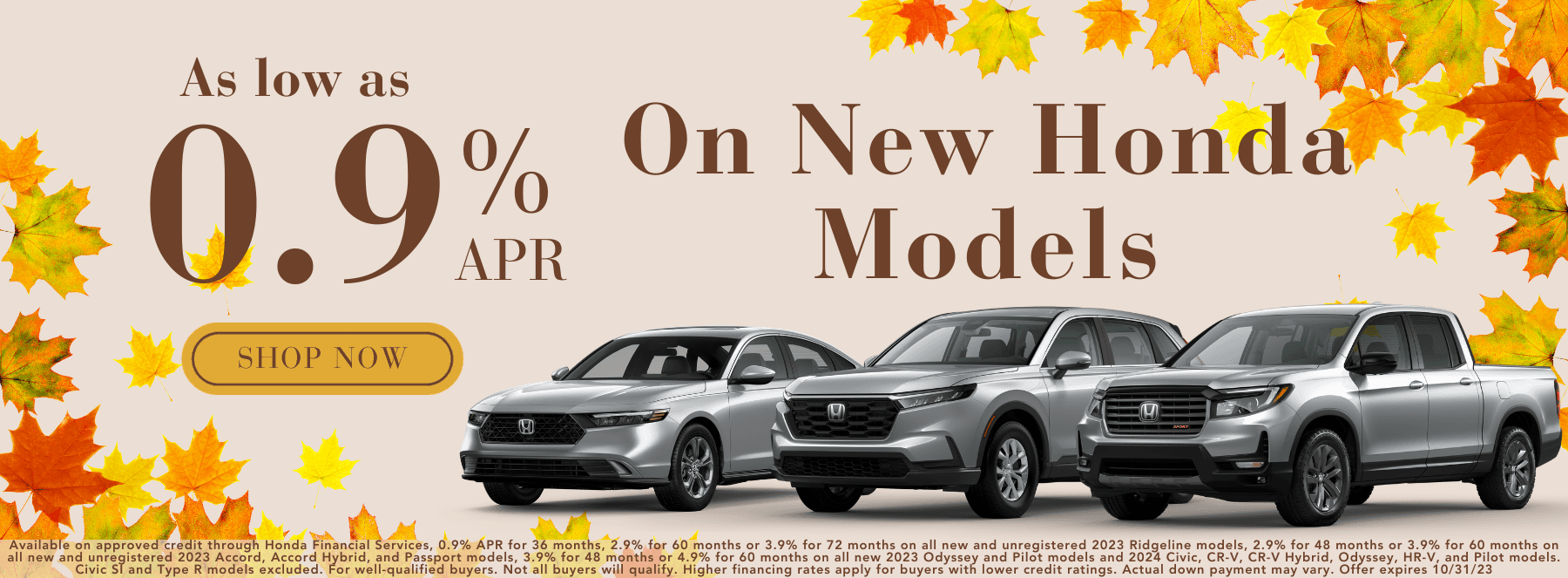 HONDA SEPT LOW APR