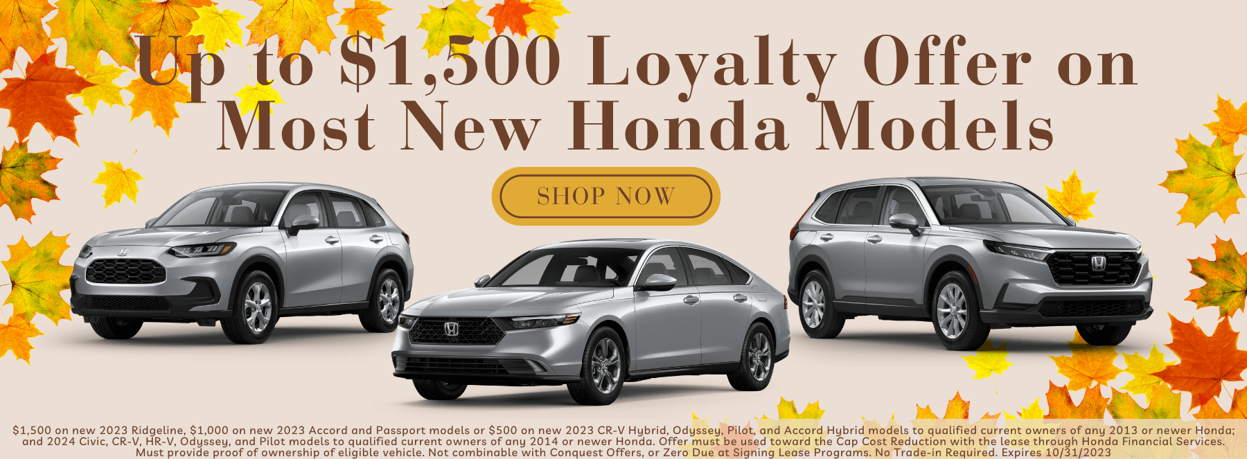 HONDA SEPT LOYALTY OFFER