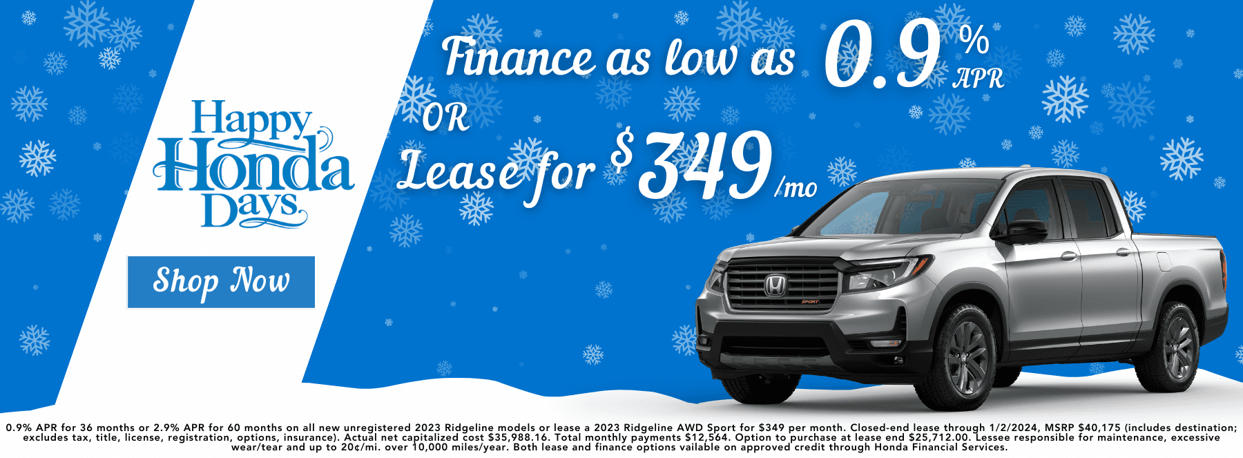 Happy Honda Days Low Finance