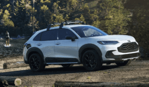 2025 Honda HR-V parked in a forest.
