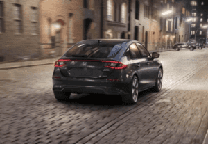 2025 Honda Civic Hatchback photographed from it's posterior.