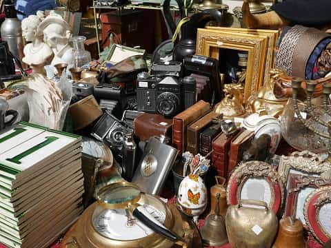 a booth at an antique mall