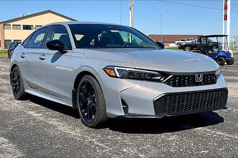 gray 2026 honda civic sedan parked at the Ike Honda dealership in Marion, IL