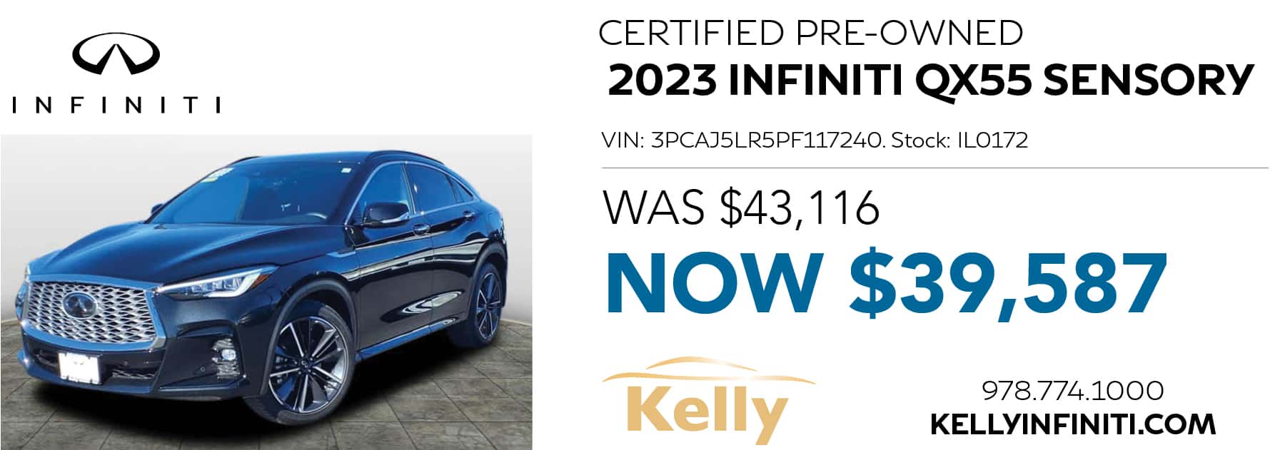 Certified Pre-Owned 2023 INFINITI QX55 SENSORY Was $43,116 Now $39,587