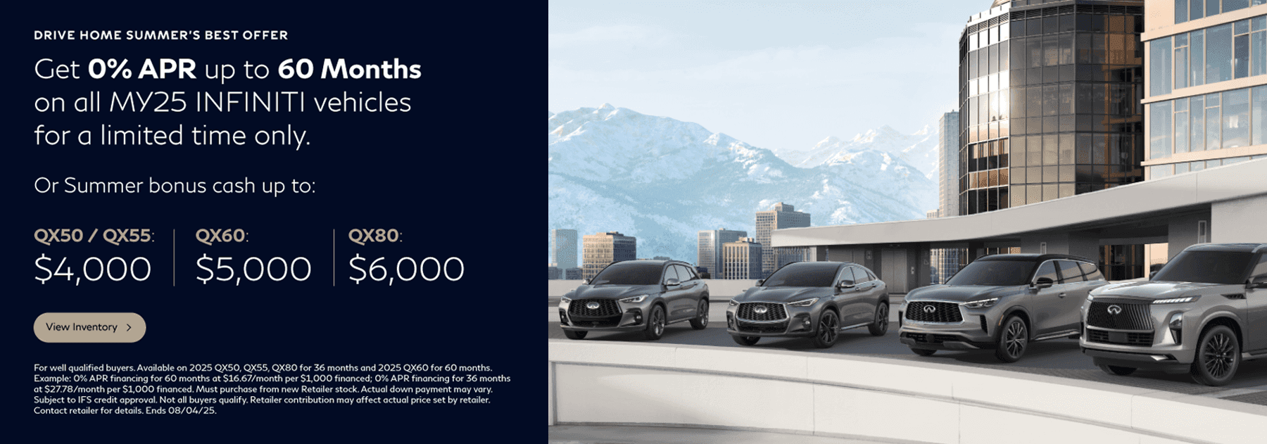 Shop Our New 2025 INFINITI Models and take advantage of 0% APR right now at our Danvers INFINITI dealership - Kelly INFINITI