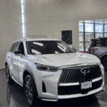 Side profile view of award-winning 2026 INFINITI QX60 at Kelly INFINITI in Danvers, MA