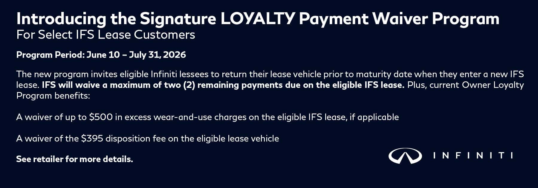Kelly INFINITI Signature LOYALTY Program Web Banner