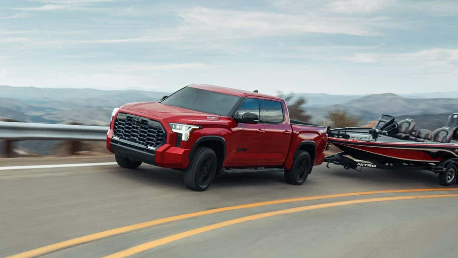 2025 Toyota Tundra shown in Supersonic Red* for sale at Lakeside Toyota near me in Metairie, LA.