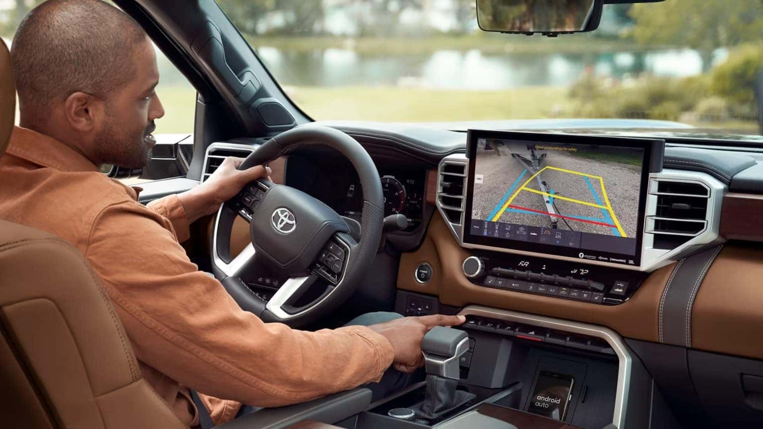 2025 Toyota Tundra 1794 Edition CrewMax interior shown in Saddle Tan for sale in Metairie, LA. 
