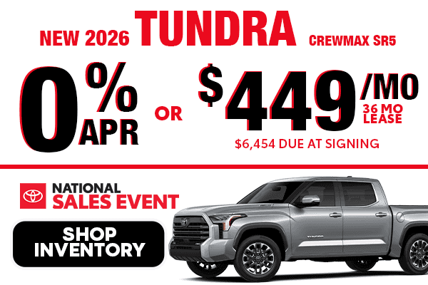 New 2026 Tundra CrewMax SR5