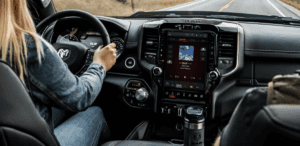 2022 RAM 1500 truck black leather interior