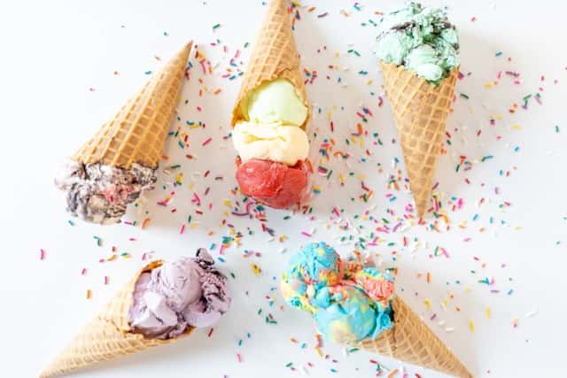 Ice cream cone with sprinkles