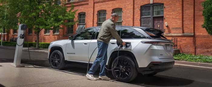 Jeep Wagoneer S being charged