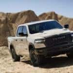 White Ram 1500 drinving on the rocks