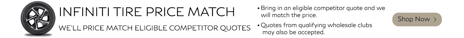 INFINITI Tire Price Match Banner