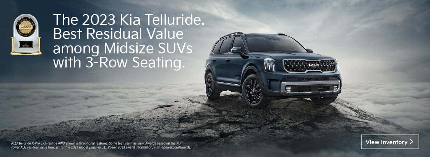 The 2023 Kia Telluride. Best Residual Value among Midsize SUVs with 3-Row Seating