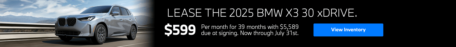 Lease the 2025 X3 30 xDrive