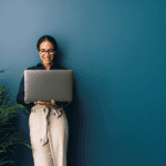 Researching on a Laptop