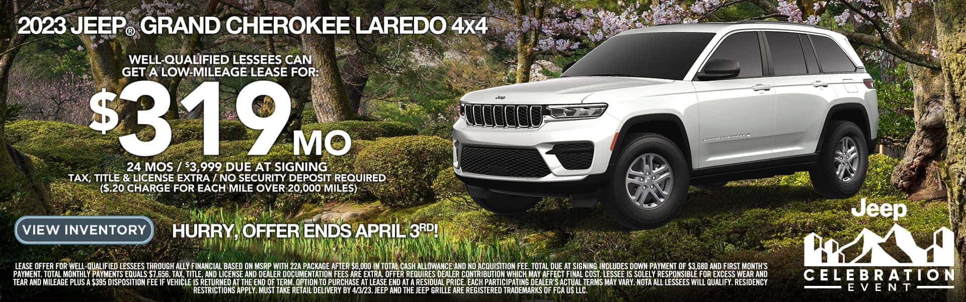 2023 Jeep Grand Cherokee Laredo 4x4 Lease Offer