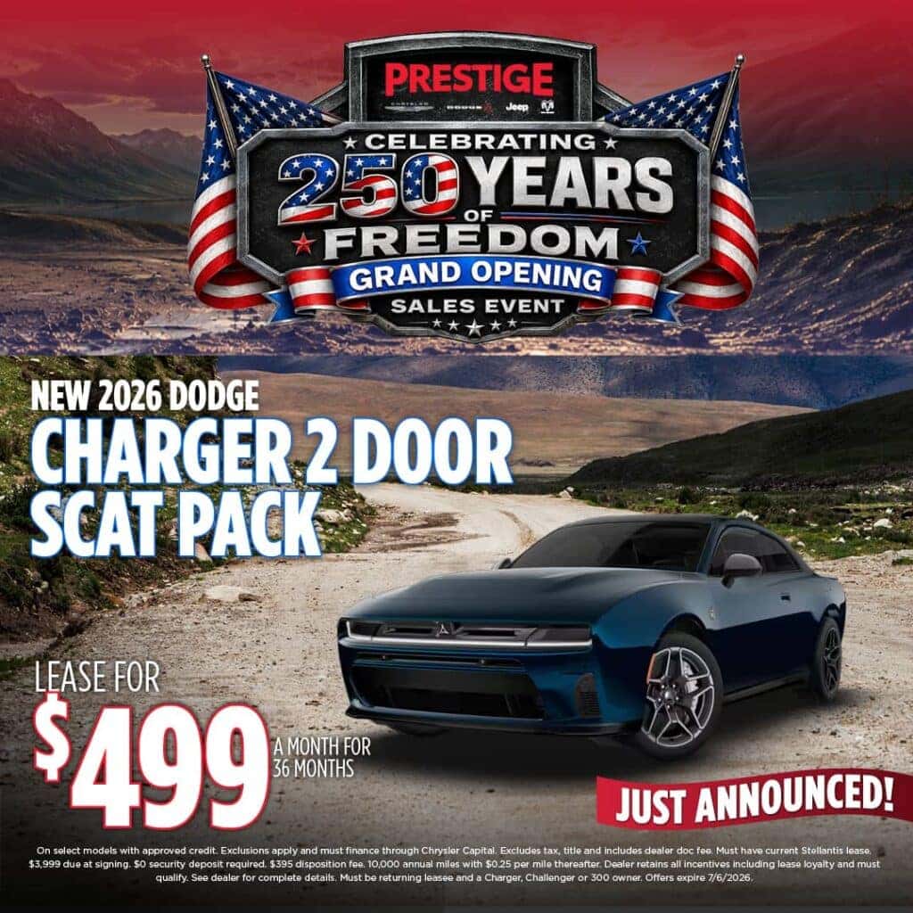 New 2026 Dodge Charger 2dr SCAT PACK Lease $499 Per Mo 36 Mos.