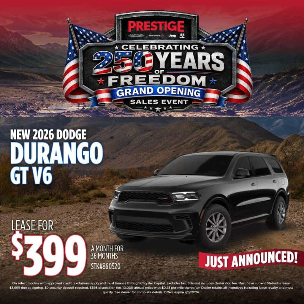 New 2026 Dodge Durango GT Lease $399 Per Mo 36 Mos.