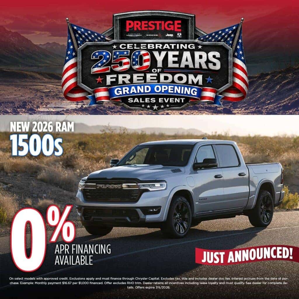 New 2026 RAM 1500'S 0% APR FINANCING AVAILABLE