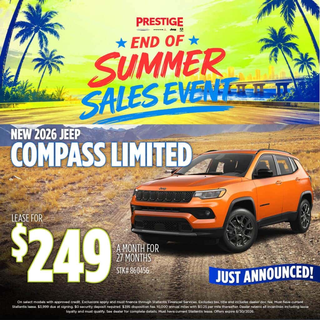 New 2026 Jeep Compass Limited Lease $249 Per Mo 27 Mos.