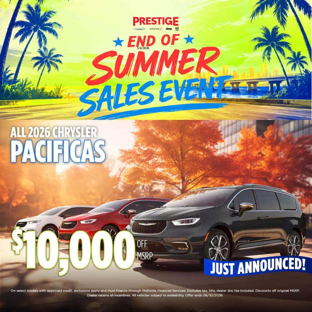 New 2026 CHRYSLER PACIFICAS $10,000 OFF MSRP