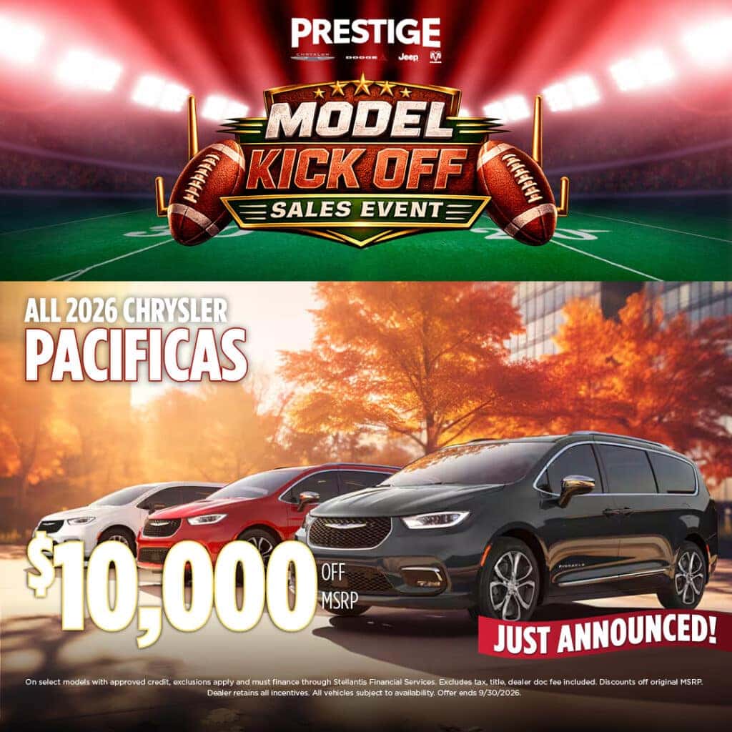 New 2026 CHRYSLER PACIFICAS $10,000 OFF MSRP